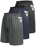 3 Pack Athletic Gym Mens Shorts - Casual Black Quick Dry Basketball Shorts with Pockets for Workout Running