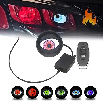 Dynamic Big Eye 6-Mode LED Devil Eyes Fog Lights - 12V, Adjustable Color, Fits Any Car