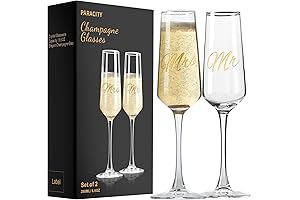 PARACITY Mr and Mrs Champagne Glasses Set of 2: The Epitome of Bridal Elegance