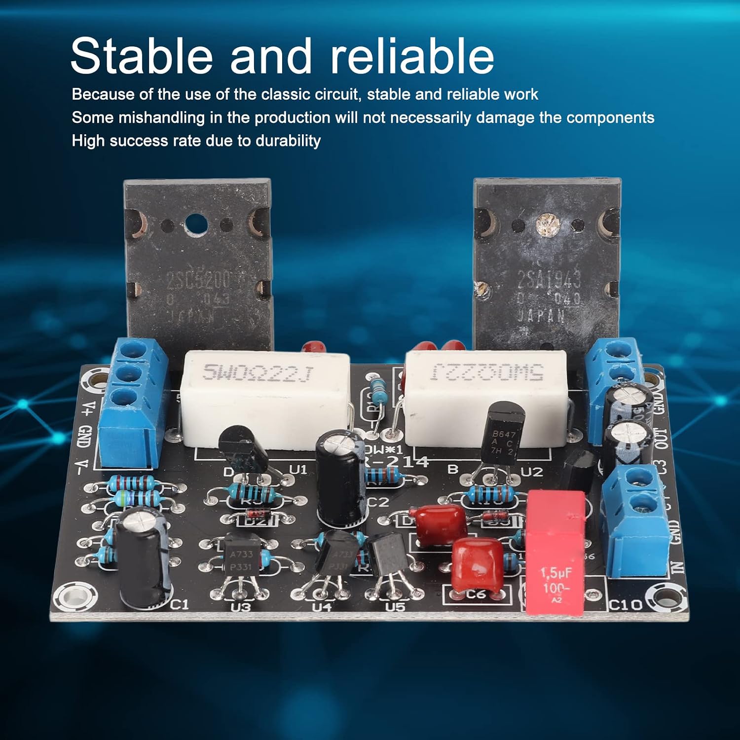 Mono High Power Amplifier Board 100W, Quiet Speaker Circuit Board, Stable Audio Amplifier Module