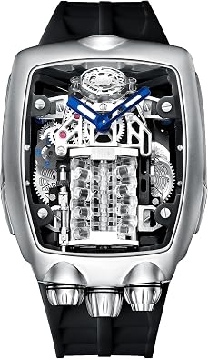 Automatic Watches for Men Skeleton Watch Waterproof Mineral Glass Supercar Wrist Watch Anti Shock Business
