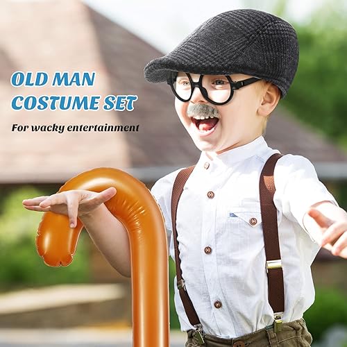 Miniatura 2 de Disfraz de anciano para el día de escuela, para niños, anciano, abuelo, para niños, bebé, 100 días de escuela