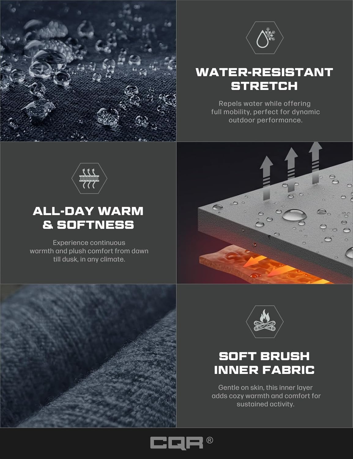 CQR Men’s Softshell Snow Ski Hiking Pants, Water Resistant Insulated Winter Thermal, Tactical Outdoor Pants for Cold Weather - Image 9