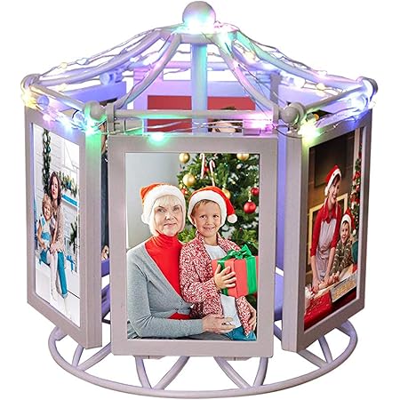 Amazon 360度回転 観覧車 フォトフレーム Led ライト オルゴール 回転式 写真立て 赤ちゃん 記念 結婚式 フォトフレーム 写真スタジオ 装飾 音楽 プレゼント 5インチの写真 フォトフレーム 通販