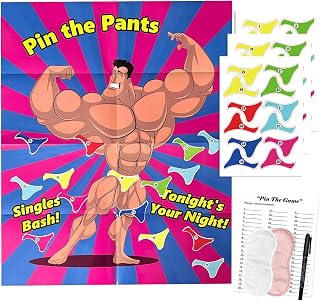 Bachelorette Party Games Naughty Pin The Sticker Games Bridal Shower Engagement Bachelorette Wedding Shower Funny Ice Breaker Games - 36 Guests