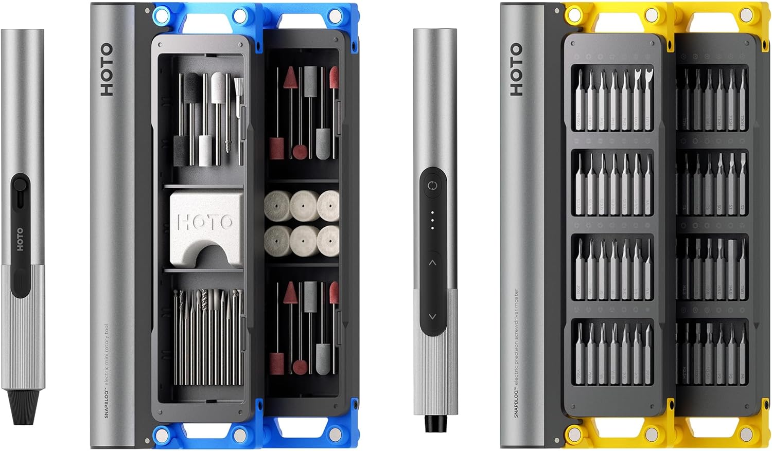 HOTO 2-in-1 Master DIY & Repair Kit: Compact Craft Power Tool Kit – Includes Mini Rotary Tool, and Precision Screwdriver Set