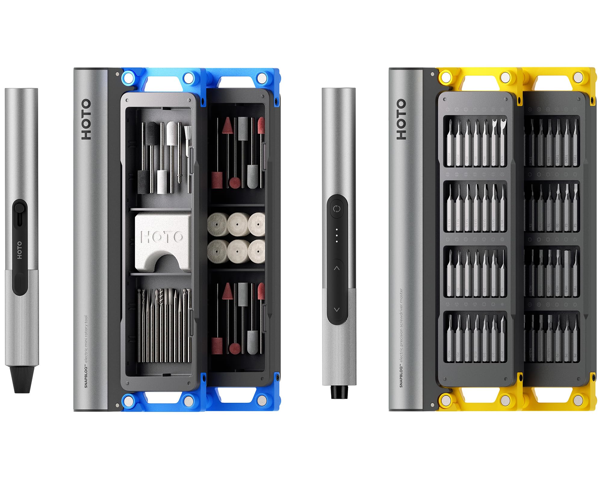 HOTO SNAPBLOQ™ S-A01 Set e SNAPBLOQ R-A04 Kit di Utensili Rotativi Elettrici Mini