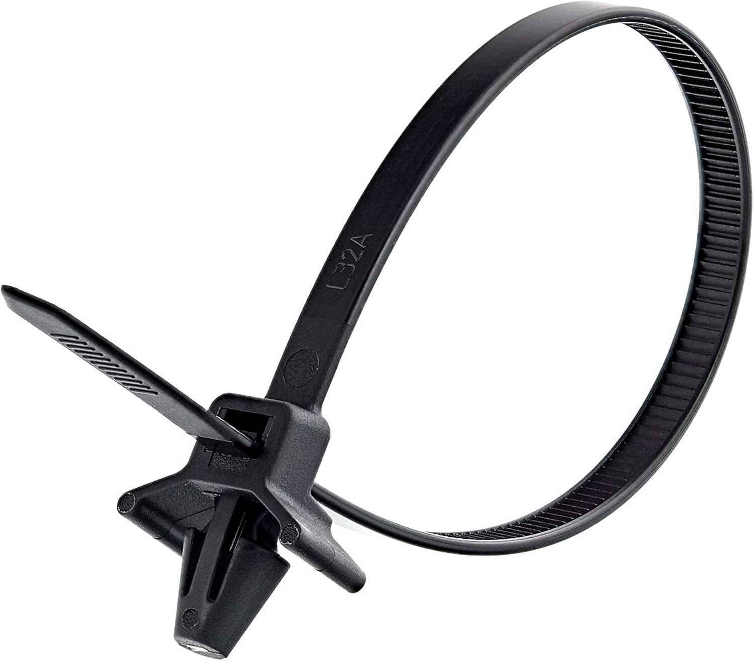 Secure 4 Inch UV Black Winged Push Mount Cable Ties for Cable Management & Organization – Durable, Easy Install for Home & Office – 100 Pack