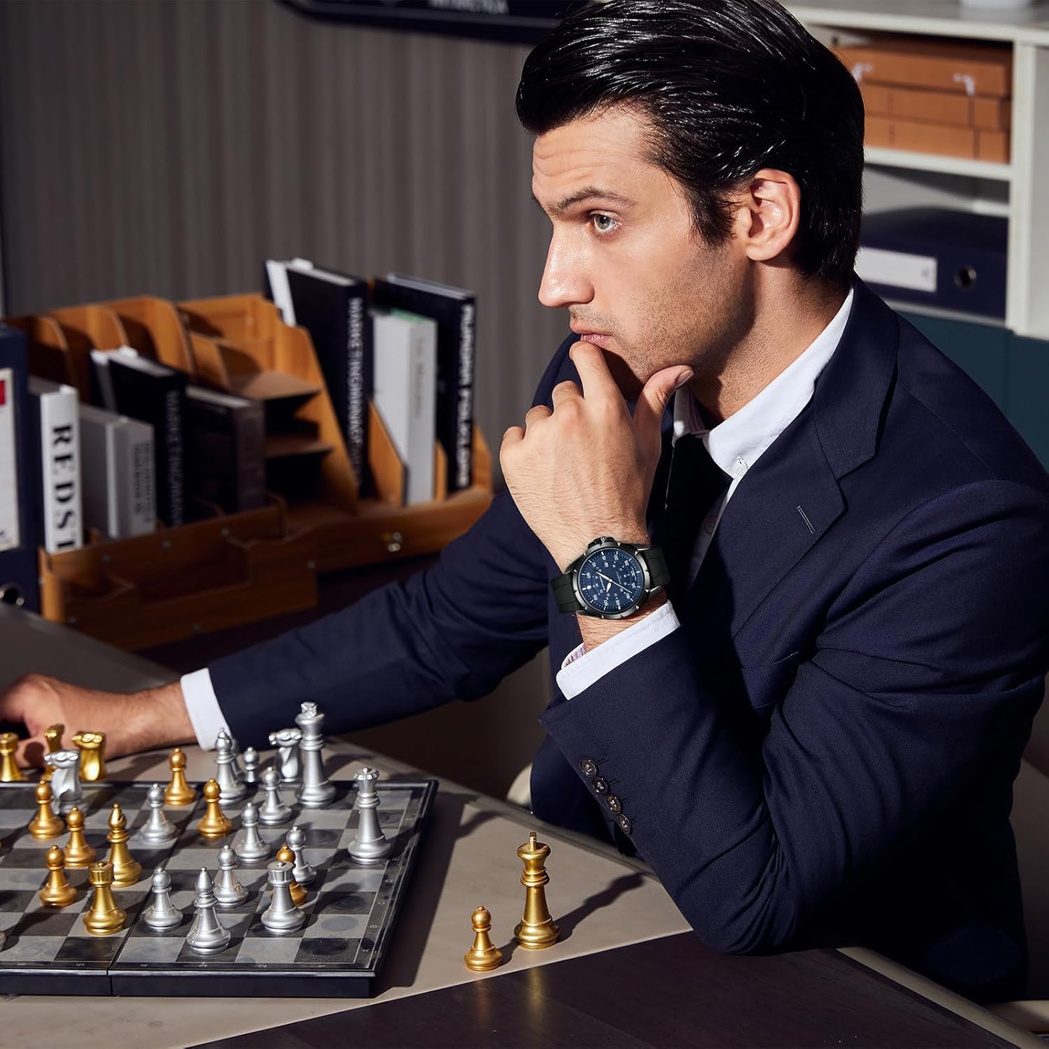 SAPPHERO Men's Watch Military Sports Watch 50M Water Resistant Luminous Pointer 3 O'Clock Date Window Durable Adjustable Nylon Strap Casual Watch for Men - Image 3