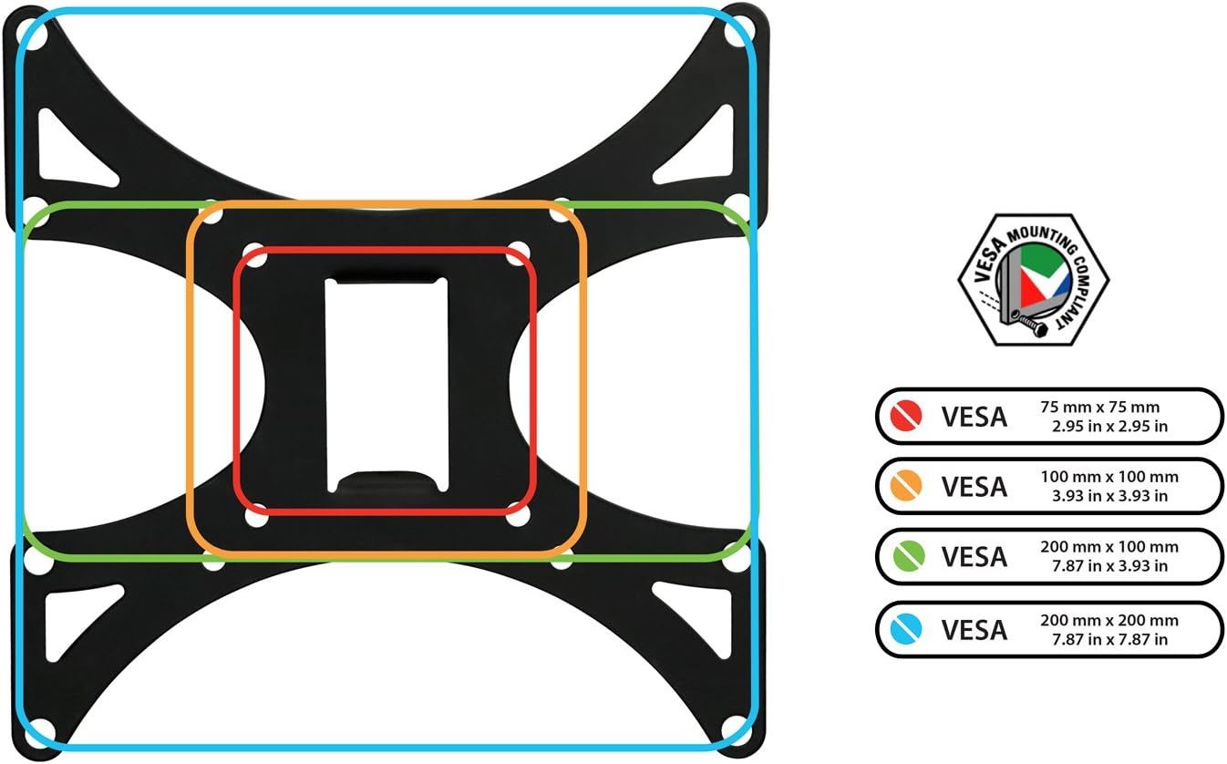 Mount-It Full Motion TV Wall Mount Bracket | Swivel, Tilt & Articulating Arm | VESA 75x75 to 200x200 | Single Stud Installation | Space-Saving TV Mount for 19-42 Inch Screens, Up to 66 lbs