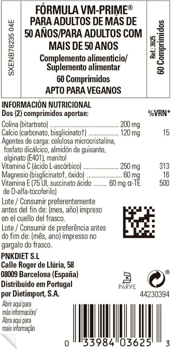 Solgar Formula VM-Prime for Adults 50 Plus Tablets - Pack of 60 - for Daily Health and Wellbeing - Smaller Easier-to-Swallow Tablets -Vegan and Gluten Free