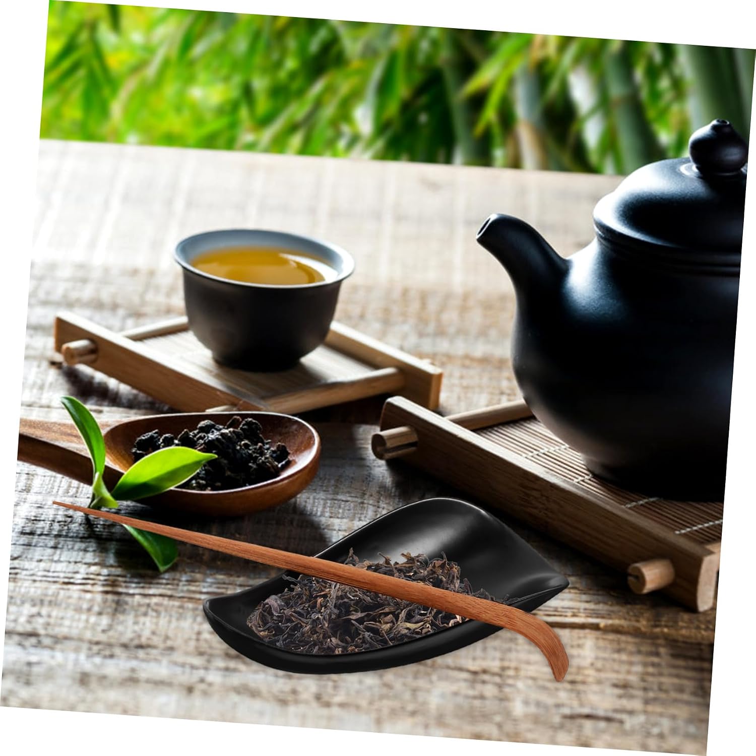 SOLUSTRE 1 Set Tea Set Porcelain Tea Accessories Coffee Bean Dosing Cup Tea Scoops Coffee Beans Tray Tea Scoop Tea Scoop for Loose Tea Ceramic Tea Tray Ceramics