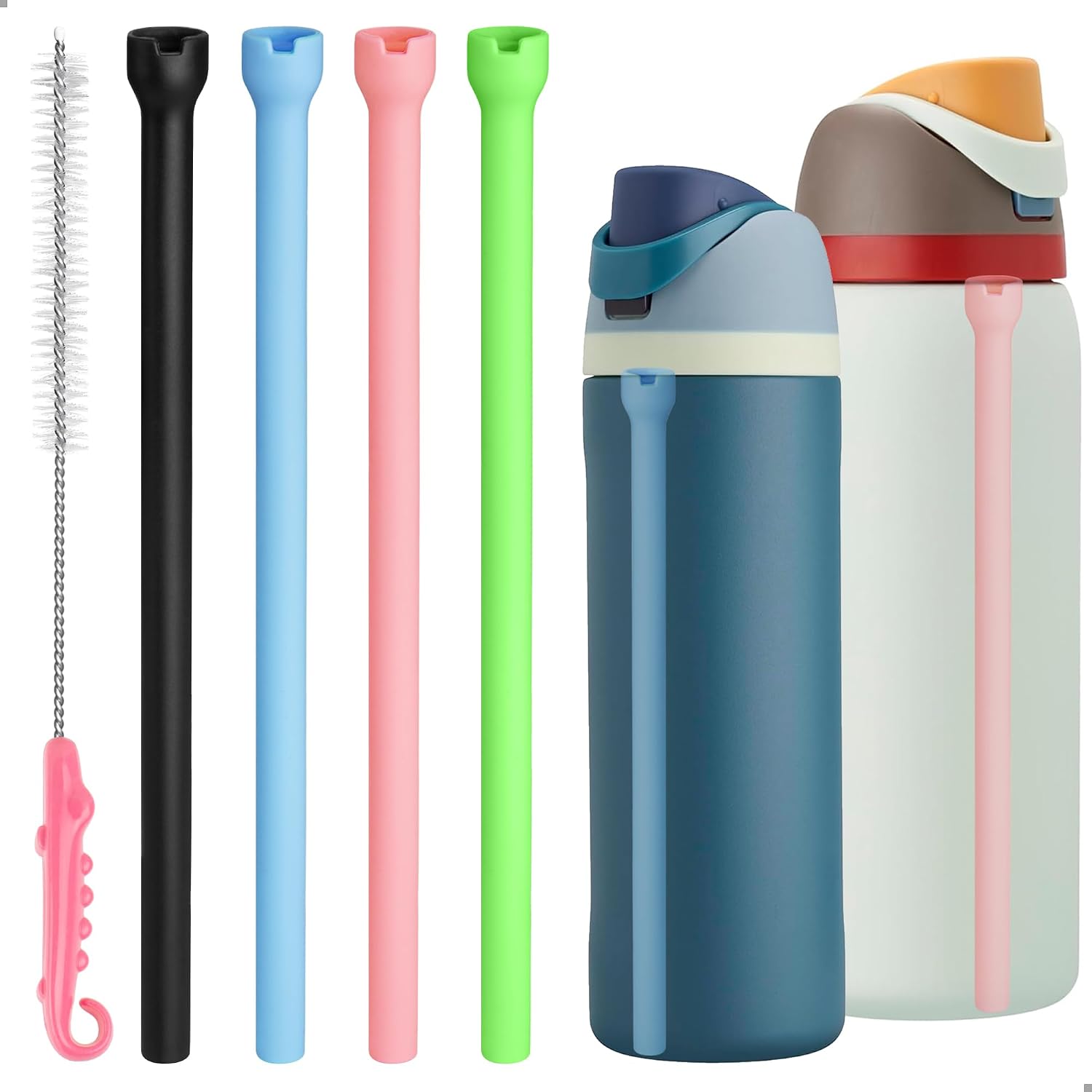 Silicone Straw Replacement for Owala FreeSip 24oz 32oz Water Bottle- 4 Pack