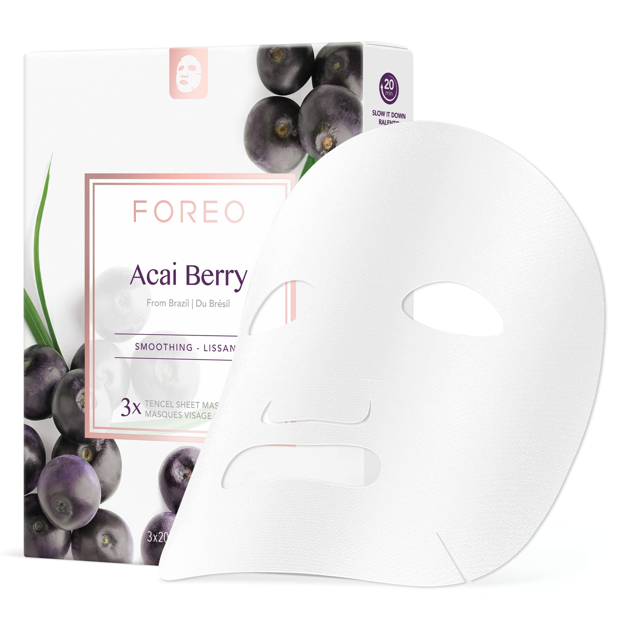 FOREO Acai Berry Pürüzsüzleştirici 3'lü Kağıt Maske