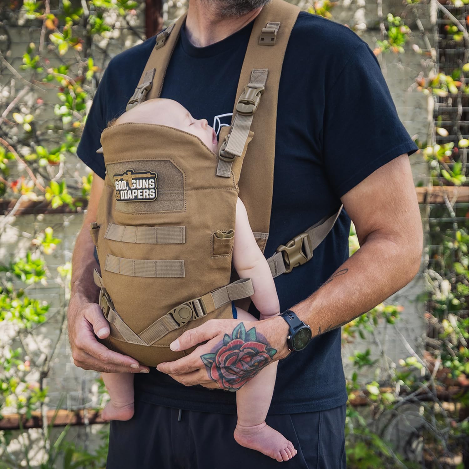 Tactical Baby Gear Tactical Baby Carrier for Dads – Ergonomic, Hip Healthy & Comfortable for Infants and Toddlers (8–33 lbs) (Coyote Brown)