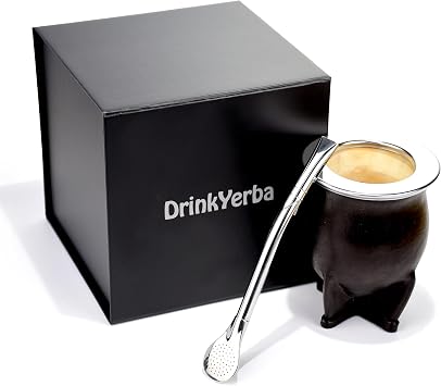 Set de Mate Calabaza Artesanal Mate de Calabaza con Cuero y Bombilla | Hecho a Mano en Argentina Camionero Uruguayo