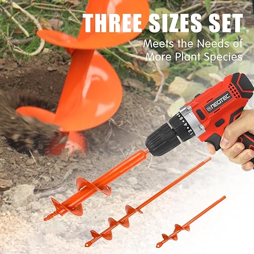 Miniatura 3 de Juego de 3 brocas para plantar (1.6 x 8.6 pulgadas, 3 x 12 pulgadas, 2 x 14.5 pulgadas) para taladro hexagonal de 38 pulgadas, taladro de jardín
