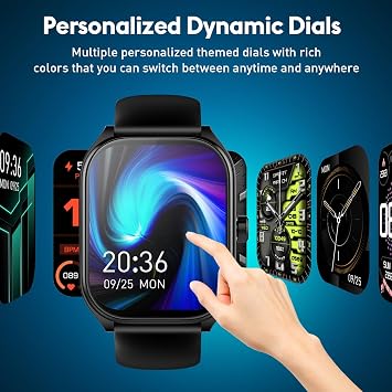 Curve Smart Watch for Men Women Answer Make Calls, 2.01 Fitness Tracker with 100 Sport Modes, Step Counter Heart Rate Sleep Tracker Accurate, IP68 Waterproof Fitness Watch for Android iOS, Black