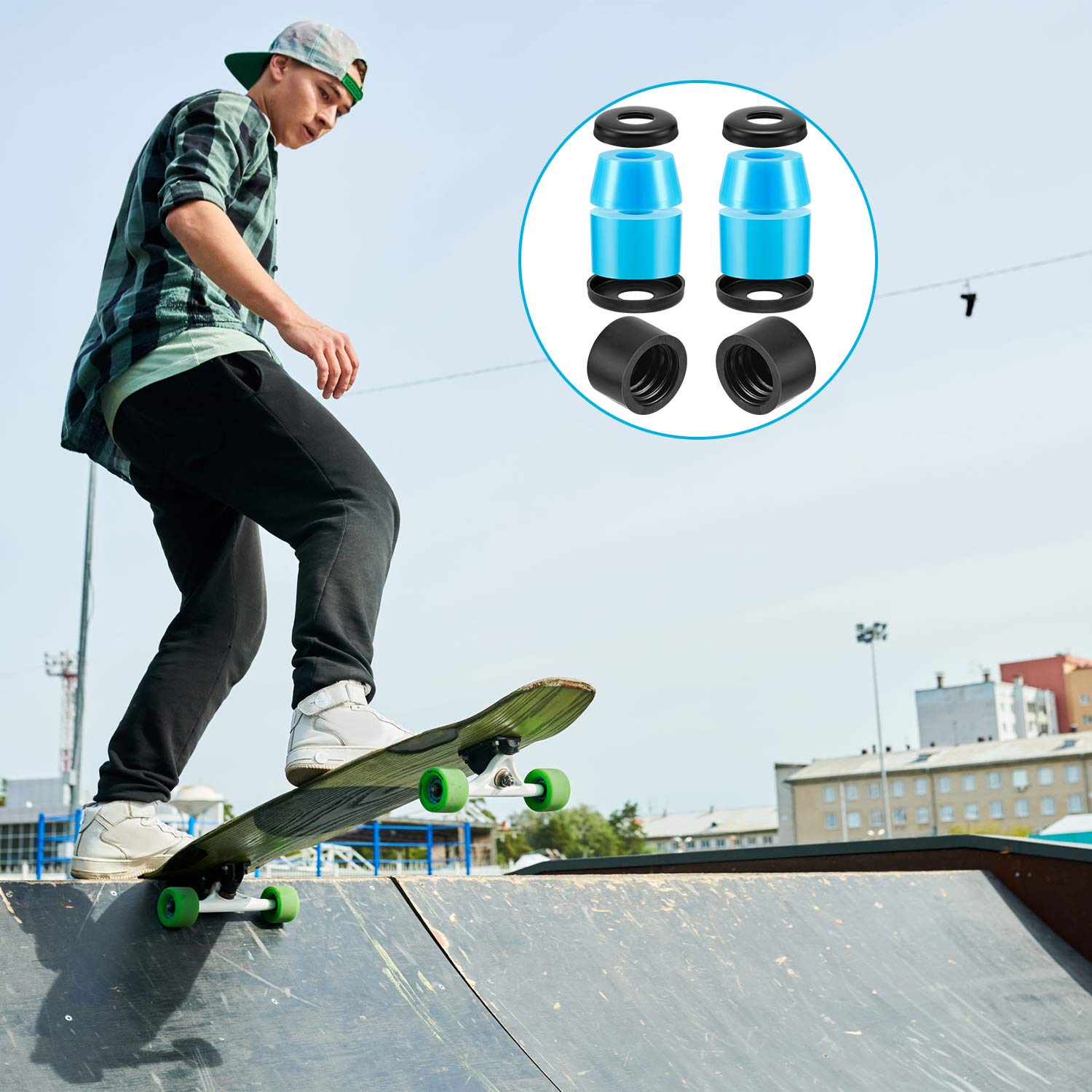 Shappy 20 Pezzi Boccole per Skateboard Boccole per Longboard Camion Rondelle di Skateboard per 7 Pollici Skateboard Camion