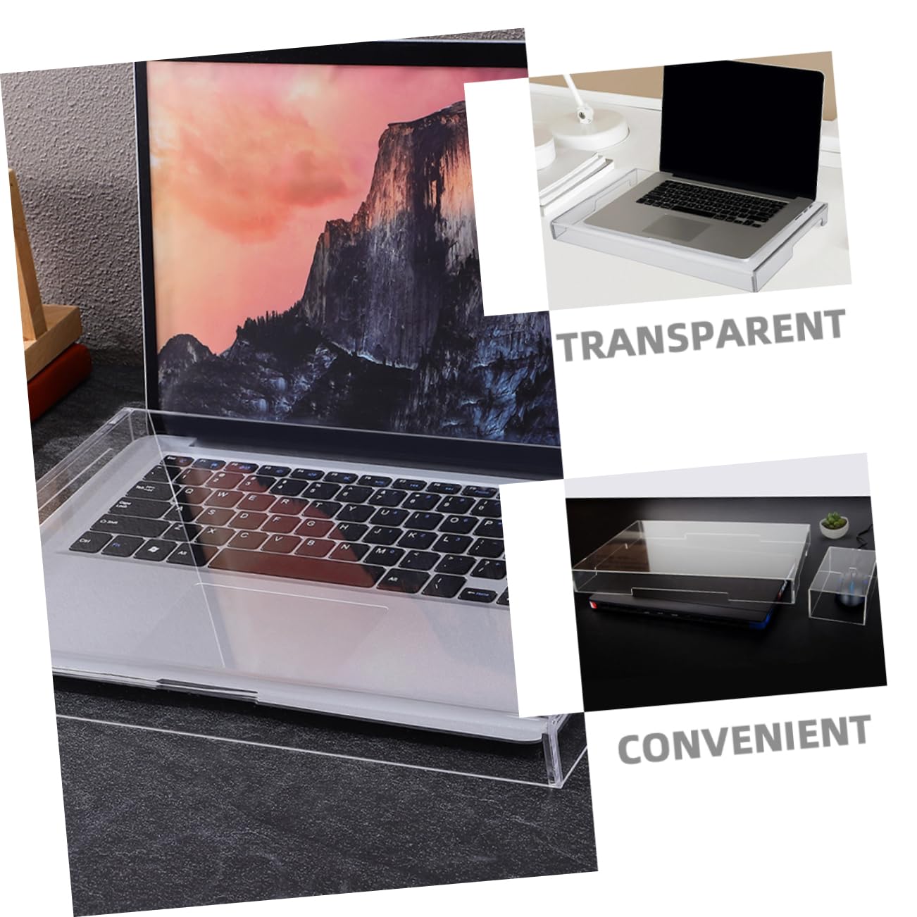 Copertura per Tastiera in Acrilico Trasparente 2 Pezzi Protezione da Polvere per Tastiere Laptop da Scrivania per Casa e Scuola