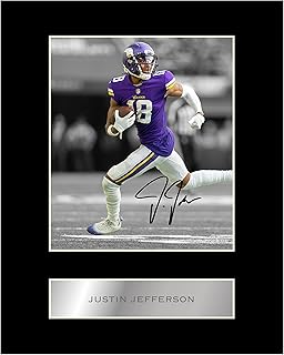 Justin Jefferson Pre Printed Signature Signed Mounted Photo Display #11 Printed Autograph Picture