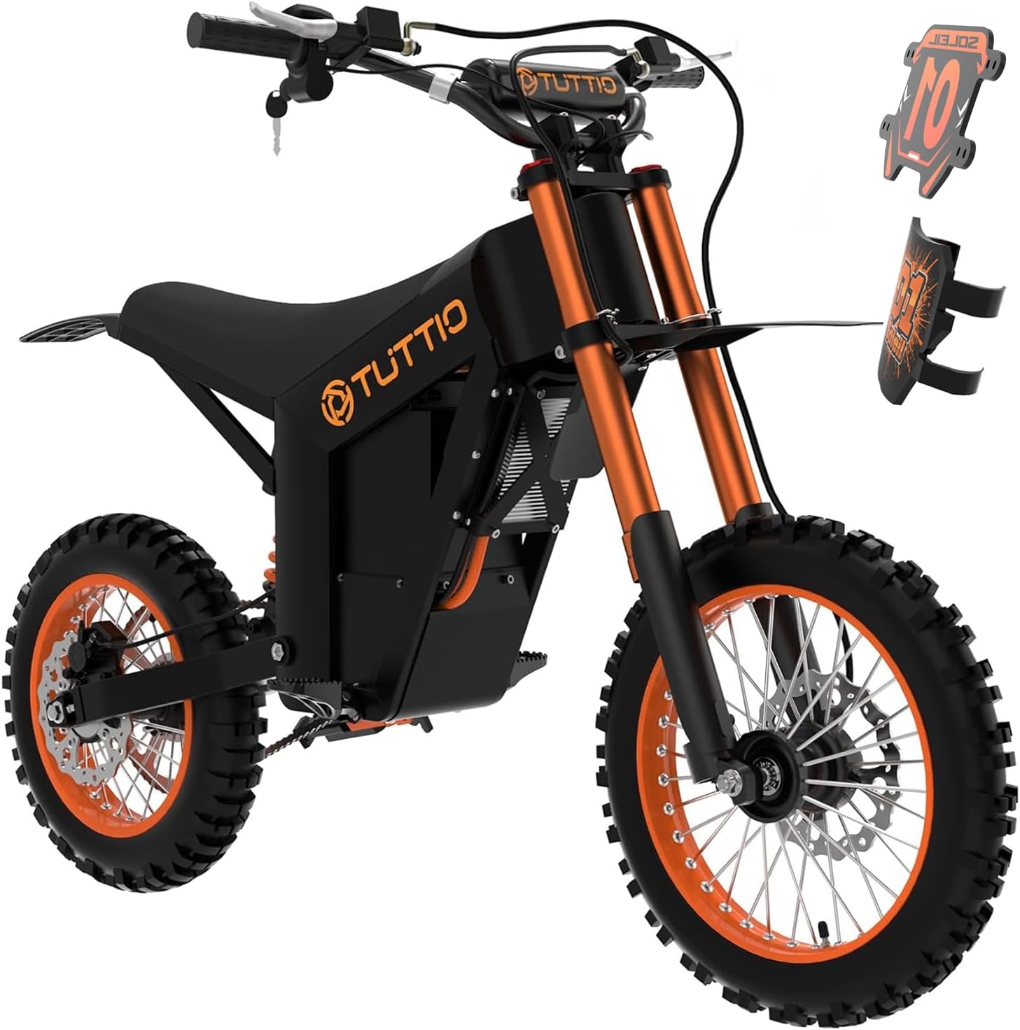 Tuttio Electric-Dirt-Bike Teens Adults – 48V 21AH Electric-Bike 14″/12″ Fat Tire Off Road E-Bike High Torque Mini E Bicycle Motorcycle Dirt Bike