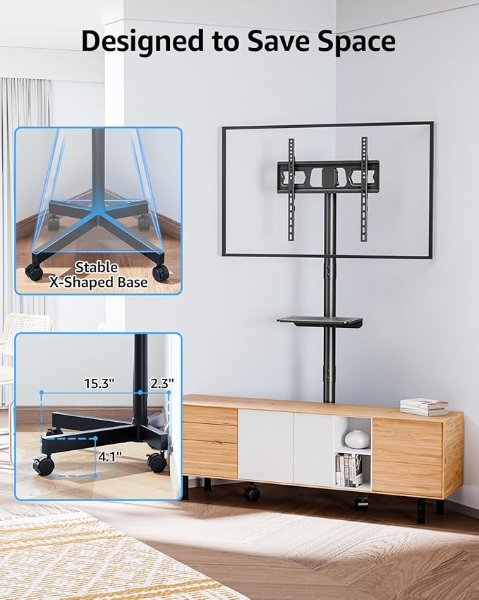 Soporte de piso móvil MOUNTUP para TV de 23-60 pulgadas miniatura 5