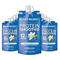 Vista 1 de Designer Wellness Batido de proteínas, fruta real, 0.42 oz de proteína, bajo en carbohidratos, cero azúcar añadido, sin gluten, sin OMG, sin