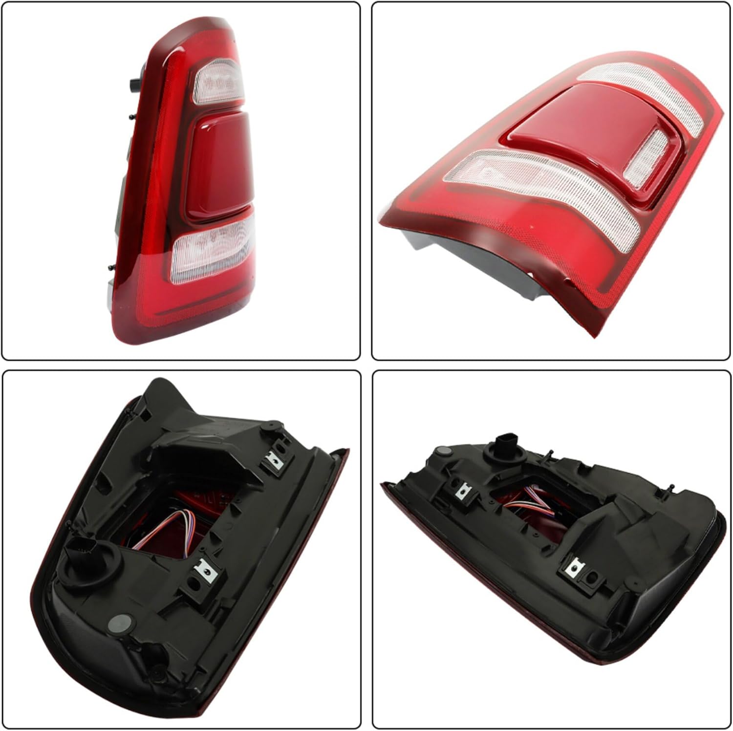 Red Tail Light Left Side Outer 68262531AH Replacement for R-A-M 1500 2019-2022 w/Blind Spot Rear Brake Lamp