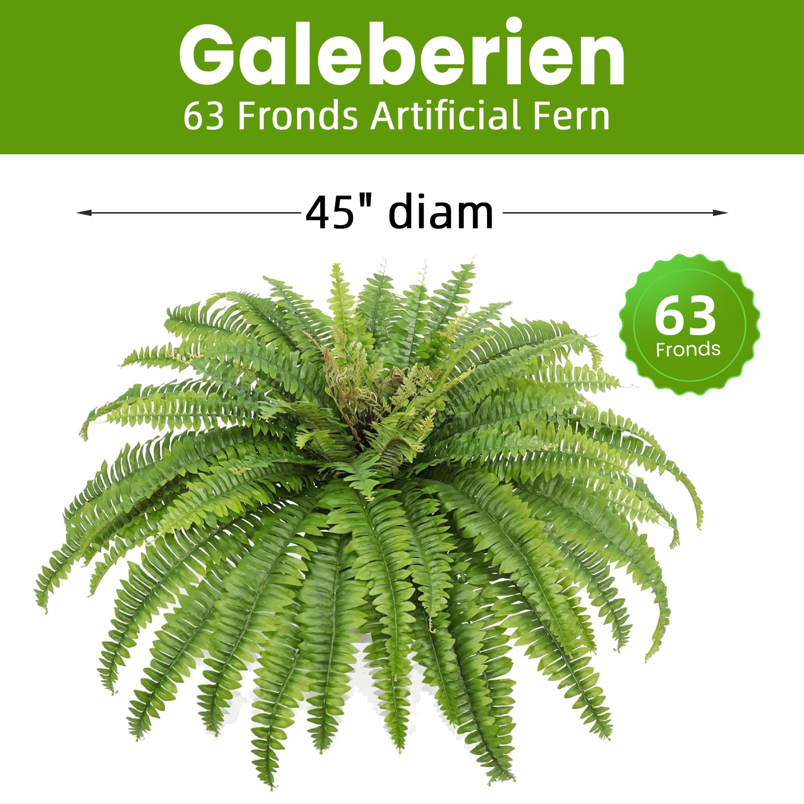 ⭐︎リアル　シダなど Amazon｜屋外&屋内用人工シダ、45インチ 大型フェイクシダ 57葉