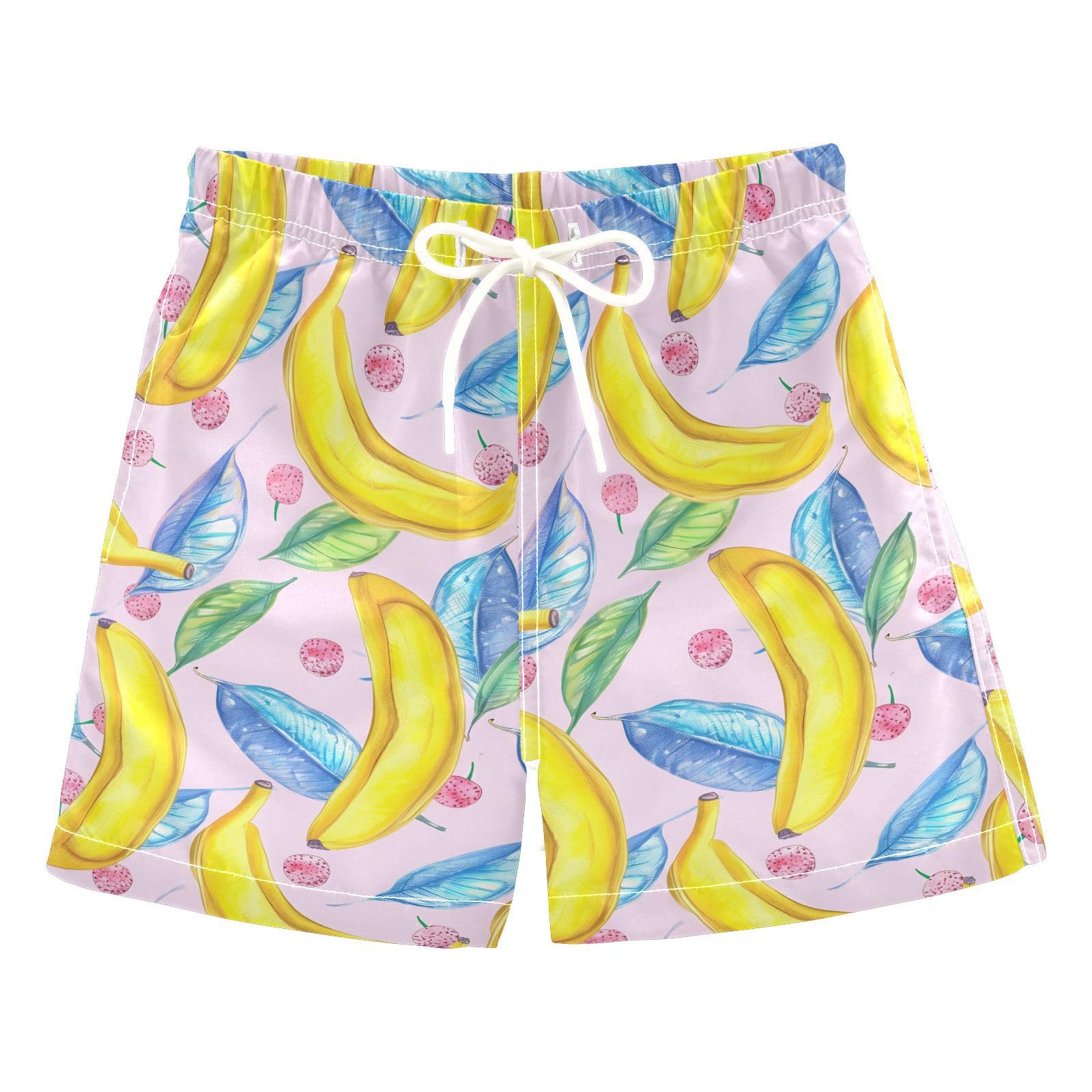 Crayon Banana Leaf Boys Swim Trunks Toddler Shorts Swimwear Boardshorts Multicoloured