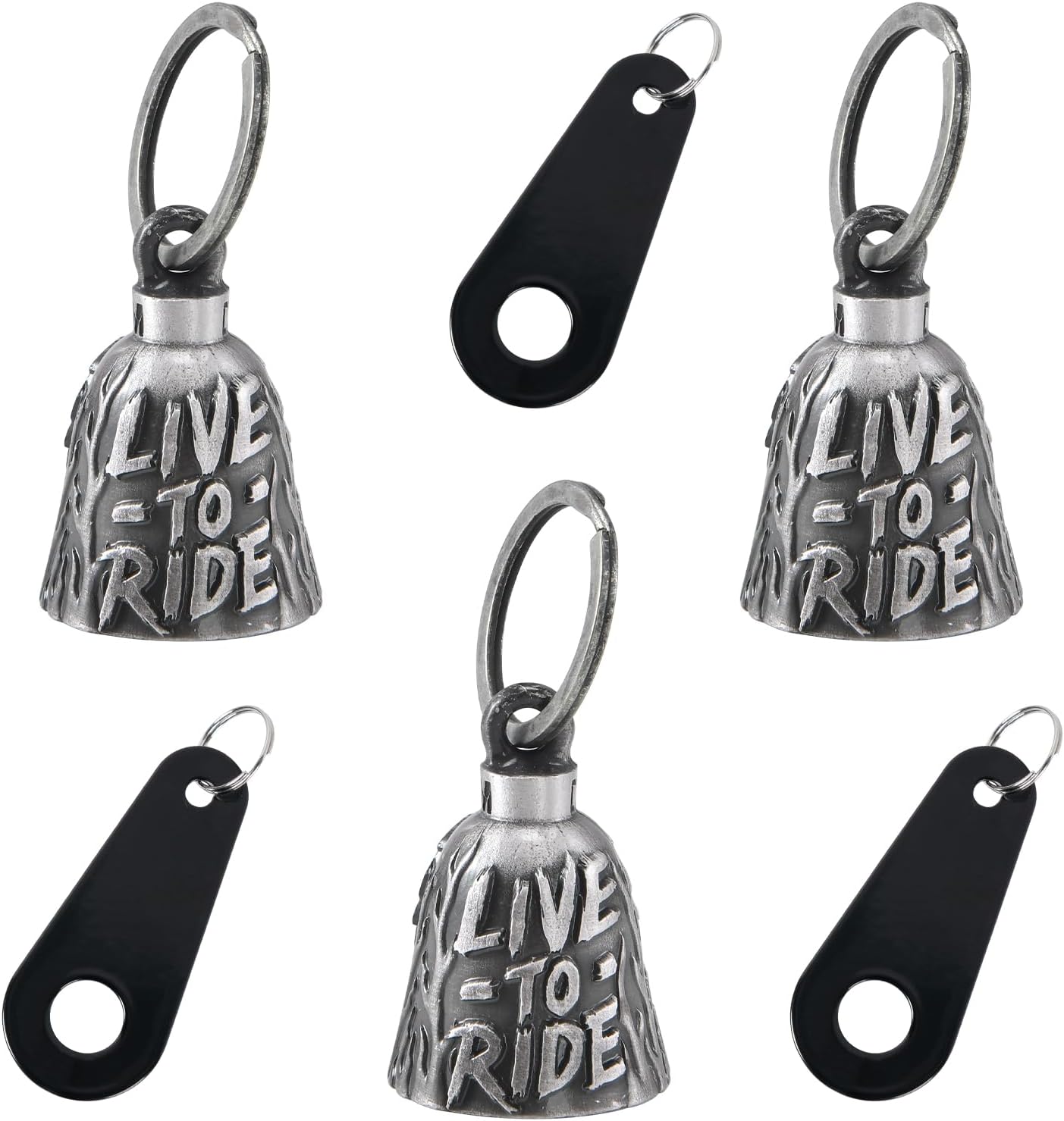 【3Pack】 Motorcycle Bell w/Hanger Biker Bell Motorcycle Accessories For Good Luck Safe Riding Luck Key Chain Bell