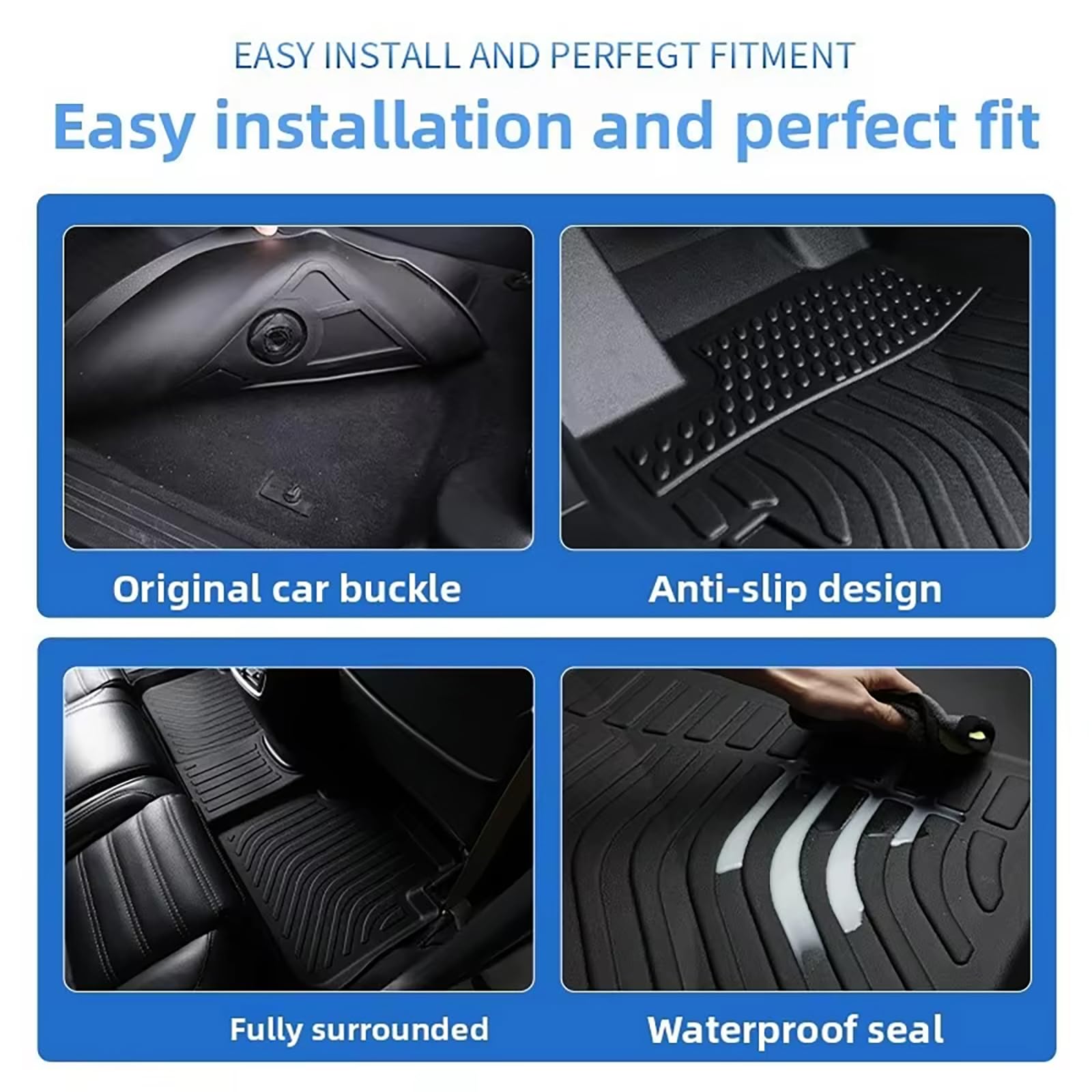 TPE Floor Mats Custom for Great Wall Tank 500 LHD Fuel 7 Seats 2022-2023 All Weather Floor Mats — view 5