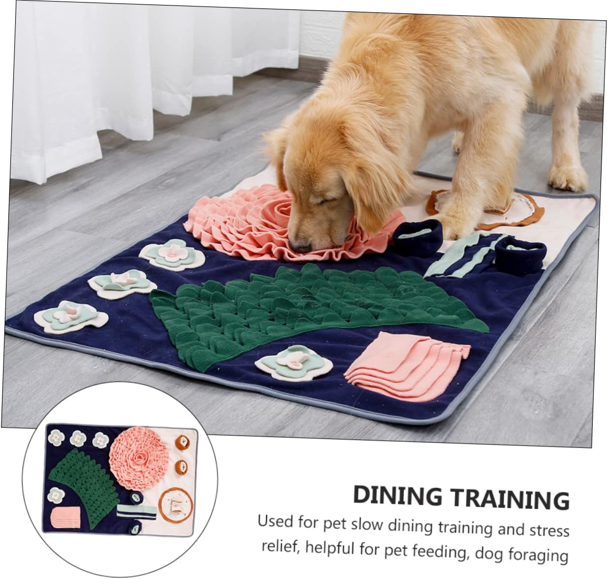 YARNOW Flower Slow Food Mat Dog Snuffle Pad Pet Sniffing Mat for Puppy and Adult Dog Large Feeding Toy for
