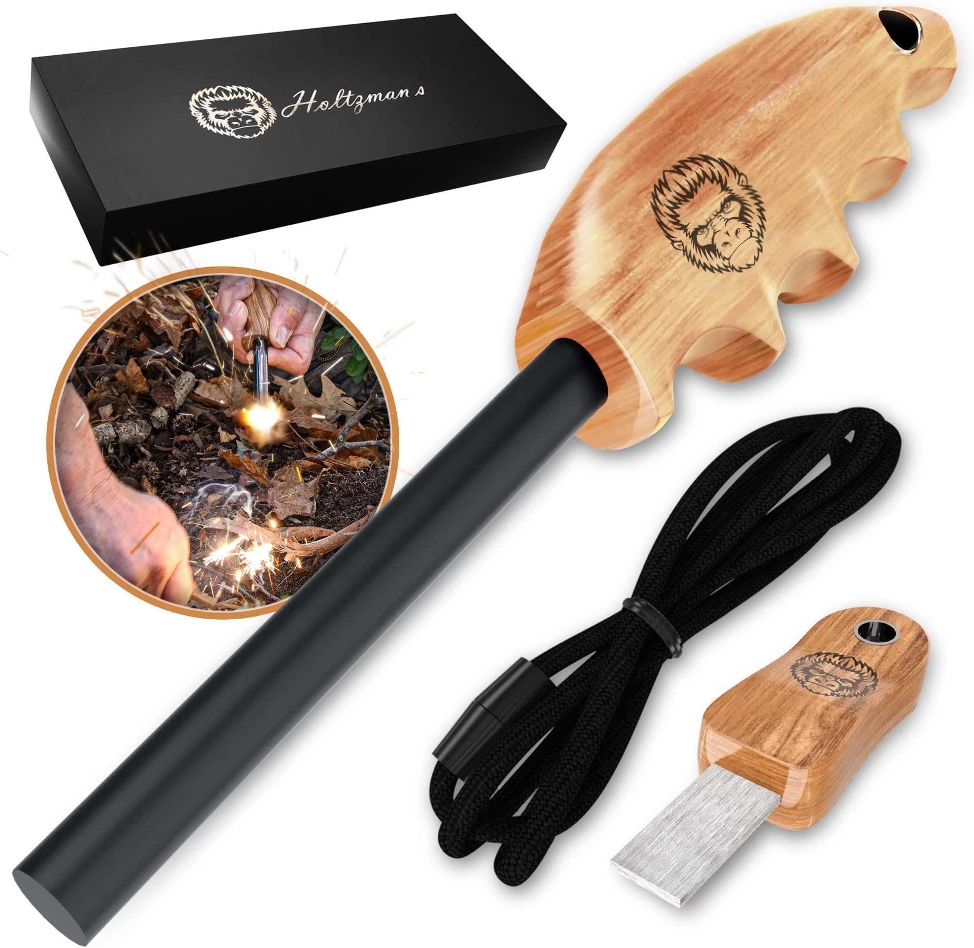 Finger-grip Ferro Rod Gift Set