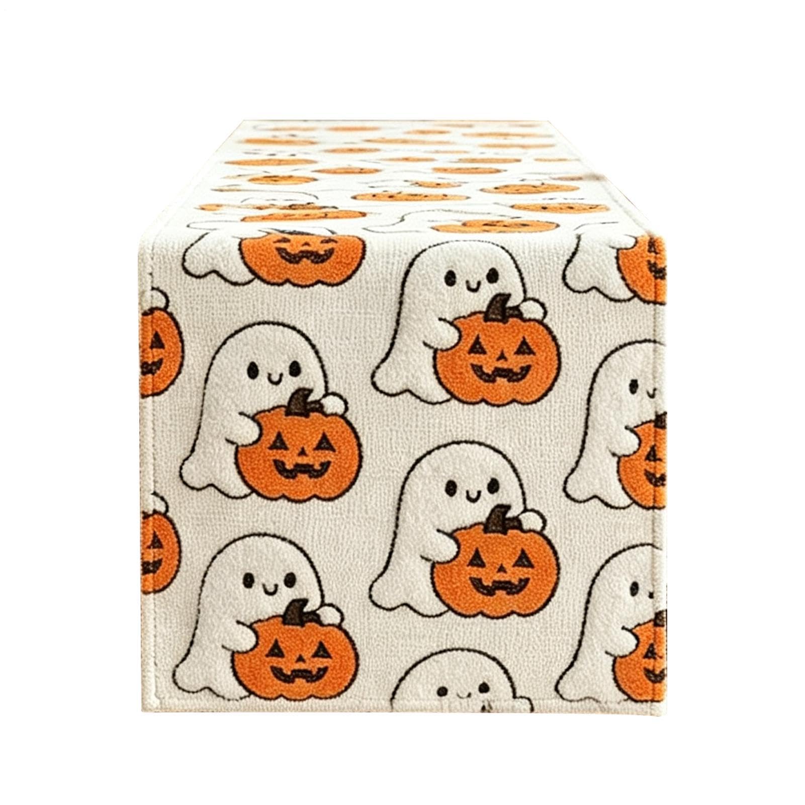 Mantel de Halloween antideslizante con diseño de calabaza y fantasma para decoración interior