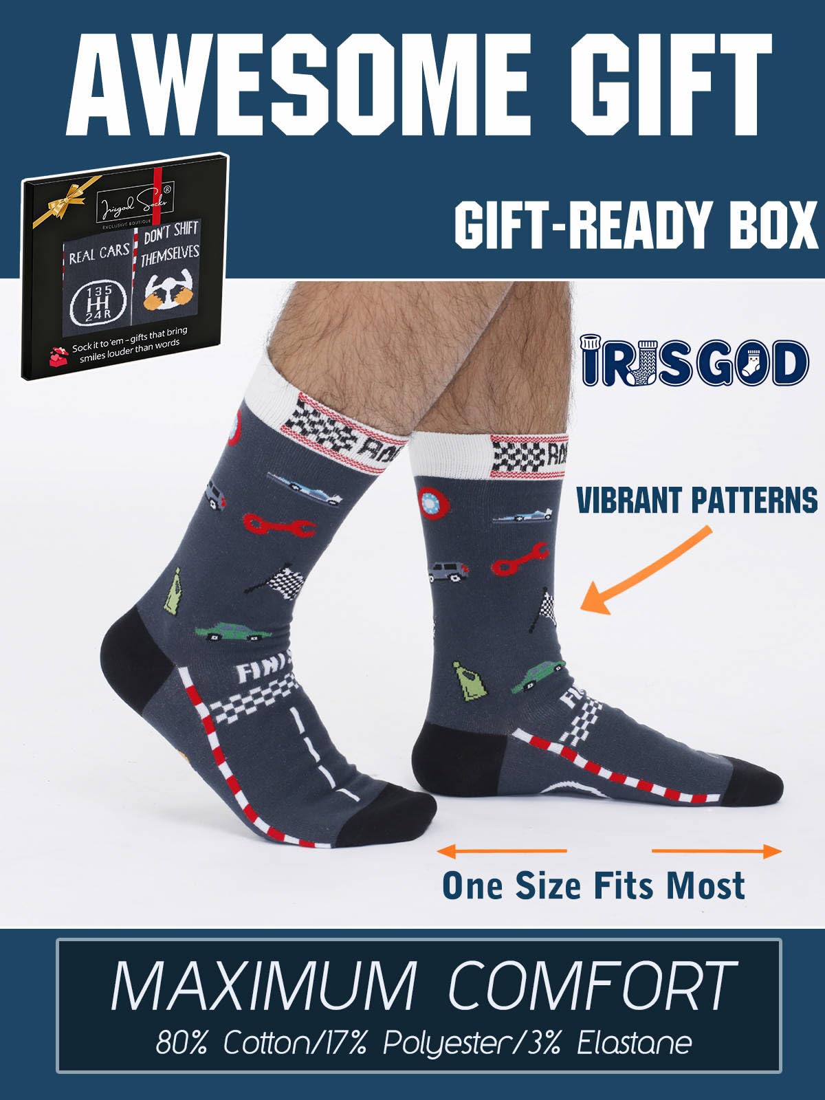 IRISGOD Funny Nerd Socks | Cool Stocking Stuffers | Holiday Gifts For Men and Women