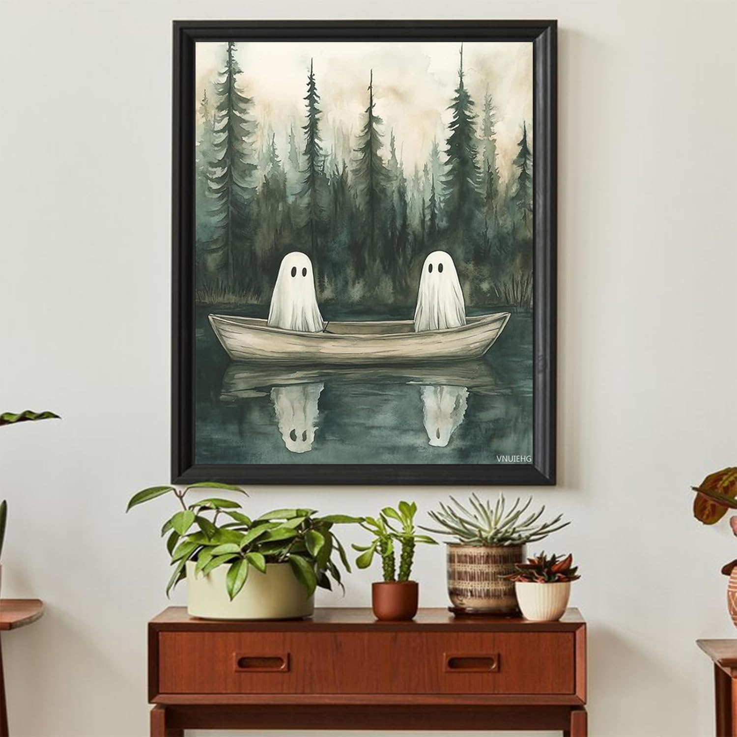 VNUIEHG Paint by Numbers Kit for Adults Halloween Ghost, DIY Oil Painting Kit on Canvas with Paintbrushes and Acrylic Pigment, for Paint by Numbers for Beginner, for Home Wall Decor 16x20Inch