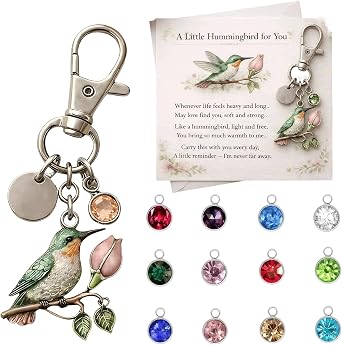 A Little Hummingbird for You keychain-A Meaningful Day Gift Filled W/Love, Keychains Featuring Birthstones W/Card