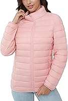 Vista 7 de MAGCOMSEN Chaqueta acolchada ligera para mujer, con 4 bolsillos, con cremallera, cuello alto, forro polar de invierno