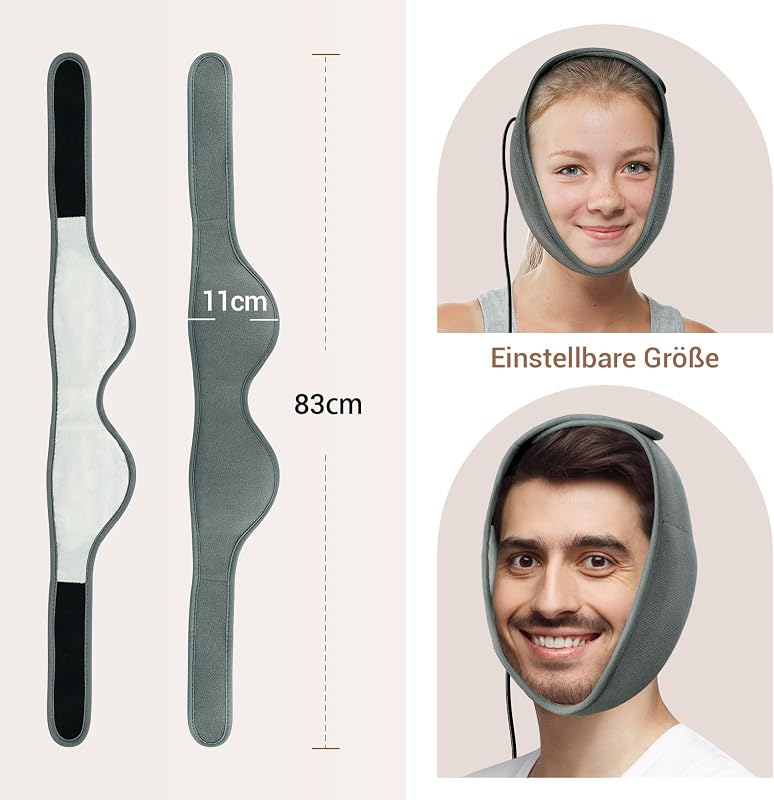 Comfytemp USB Állkapocs és Arc Melegítő Párna - 83x11 cm Puha Fűtőpárna TMJ Fájdalomra és Fogászati Beavatkozás Utáni Regenerálódásra, 3 Hőf