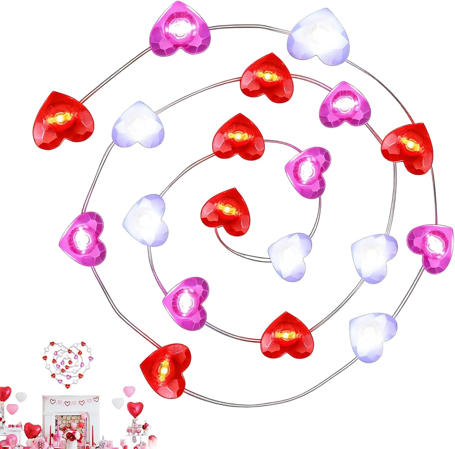 Valentines Day String Lights LED Battery Operated Romantic