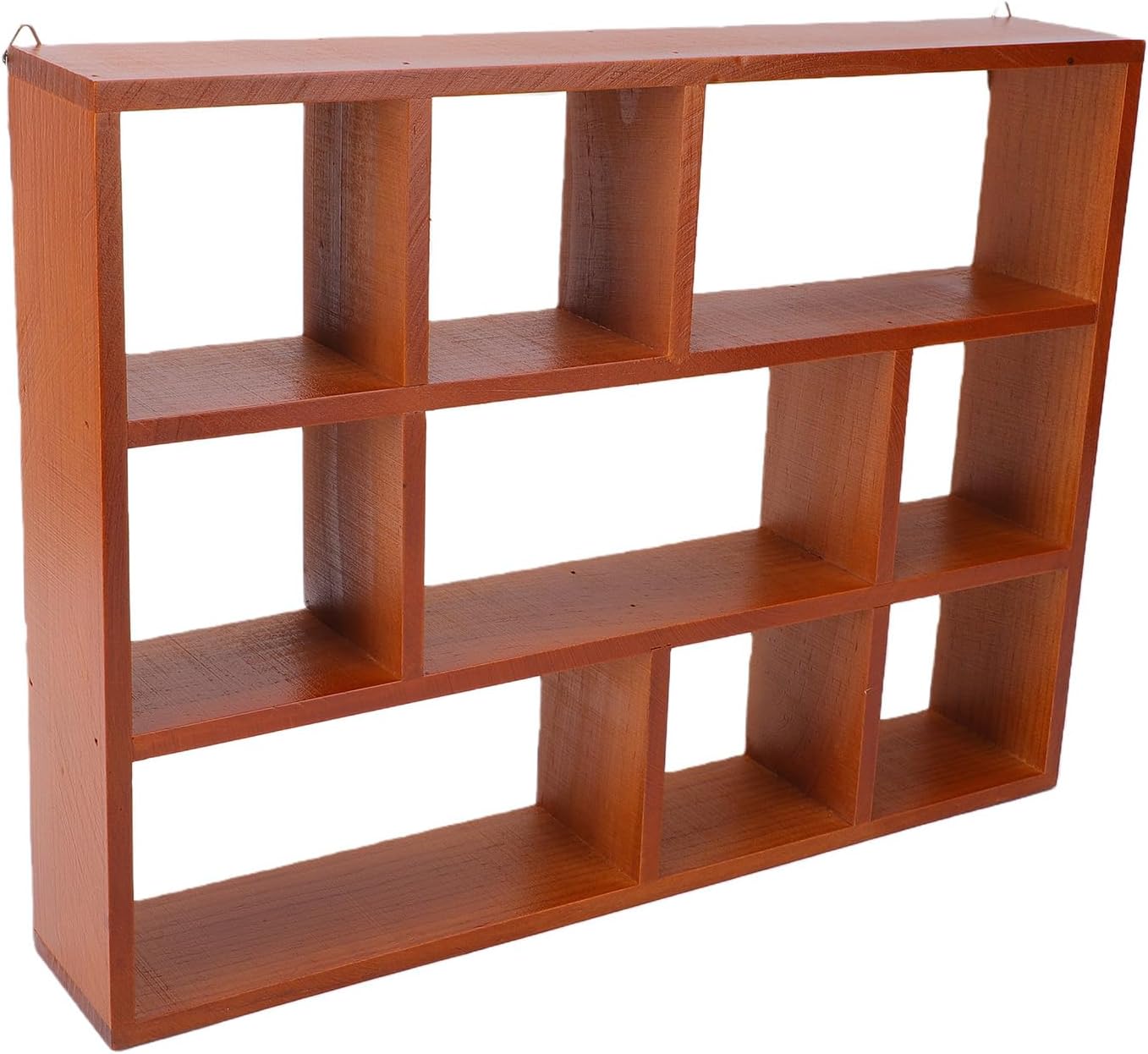 Shadow Box Display Shelf, Wall Mounted Wooden Rustic Floating Shelves, 9 Slot Freestanding Cabinet Display Case Organizer for Farmhouse Decor