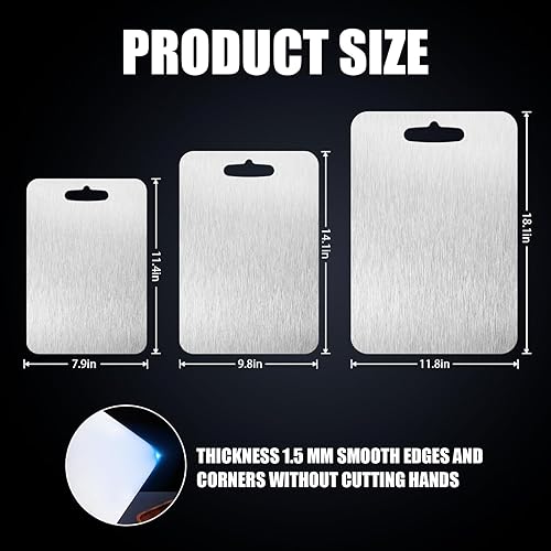 Miniatura 4 de Titanium Cutting Board - 2025 New Upgrade 100% Pure Titanium Cutting Boards for Kitchen Double Sided Titanware Cutting Board,Hygiene Durable