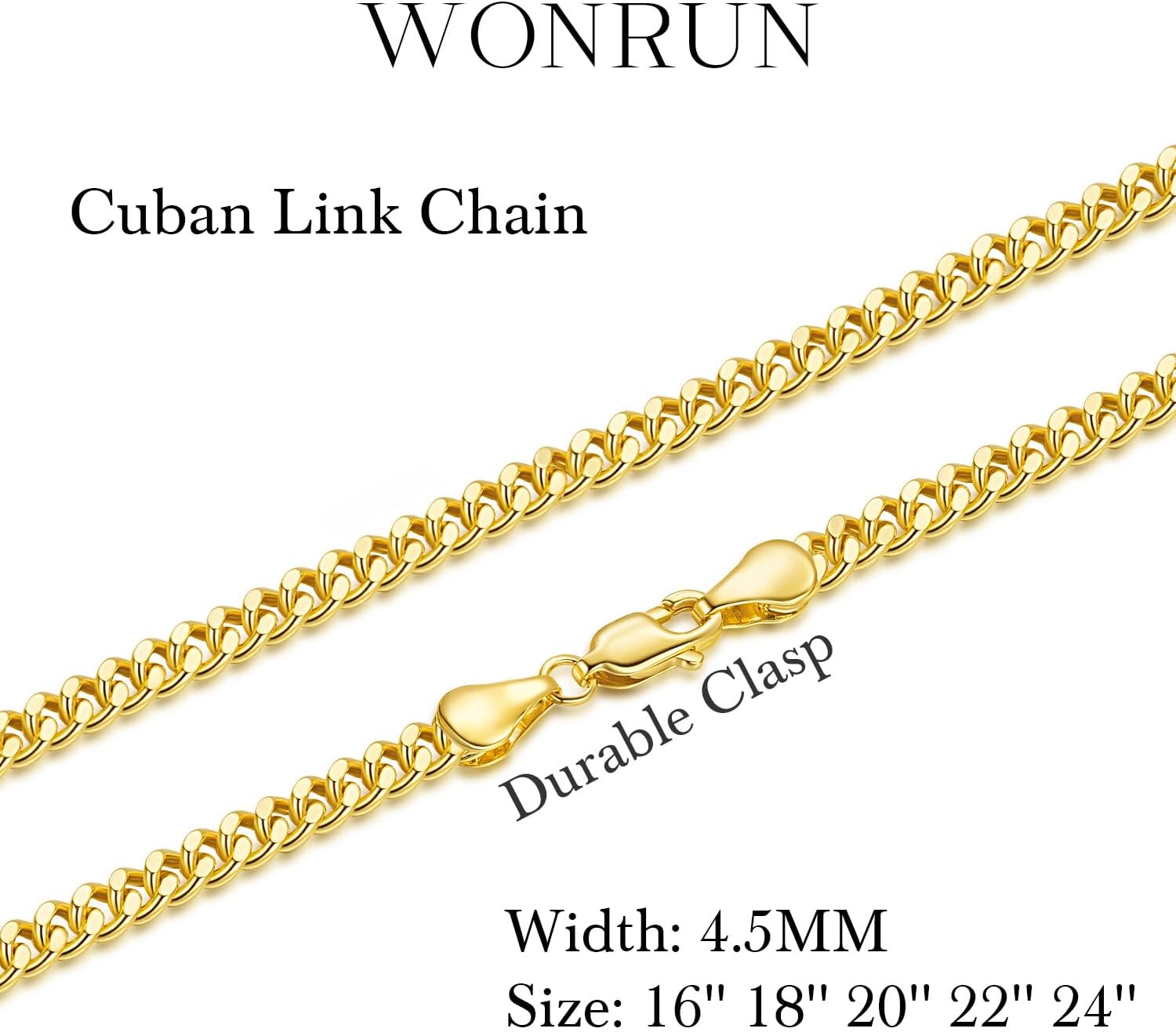 14K Gold Chain for Women Golden Cuban Link Chain for Mens Necklace Chunky Gold Necklace for Women Non Tarnish Strong yet Refined Golden Charm Necklaces for Men 16,18,20,22,24 Inches - Image 6