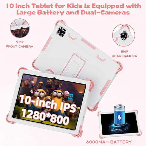 Miniatura 6 de YATIOM Tablet para niños de 10 pulgadas Android 14 con funda protectora, Octa-Core, 10GB+64GB512GB expandible, batería de 6000mAh, WiFi, BT, control