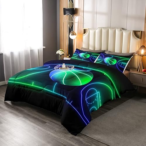 Miniatura 161 de Castle Fairy Juego de ropa de cama de béisbol, tamaño matrimonial, juego de edredón de 3 piezas para niños, niños, adolescentes, decoración