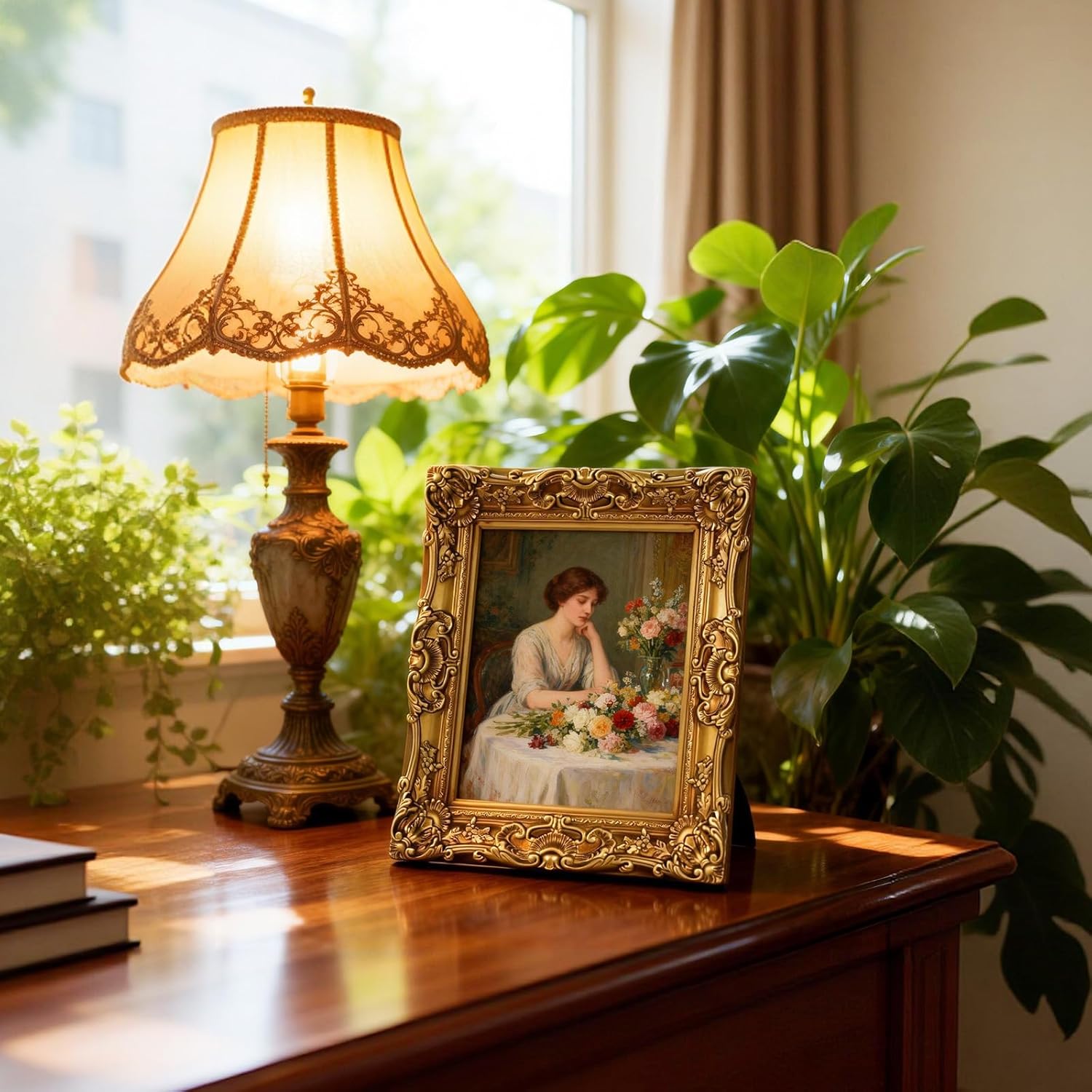 8x10 Gold Picture Frame，Vintage Picture Frames with Real Glass，Ornate Antique Photo Frame, Retro Carving 8x10 Antique Victorian Gold Picture Frames for Tabletop and Wall, Ornate Retro Home Decor Gallery Wall Art