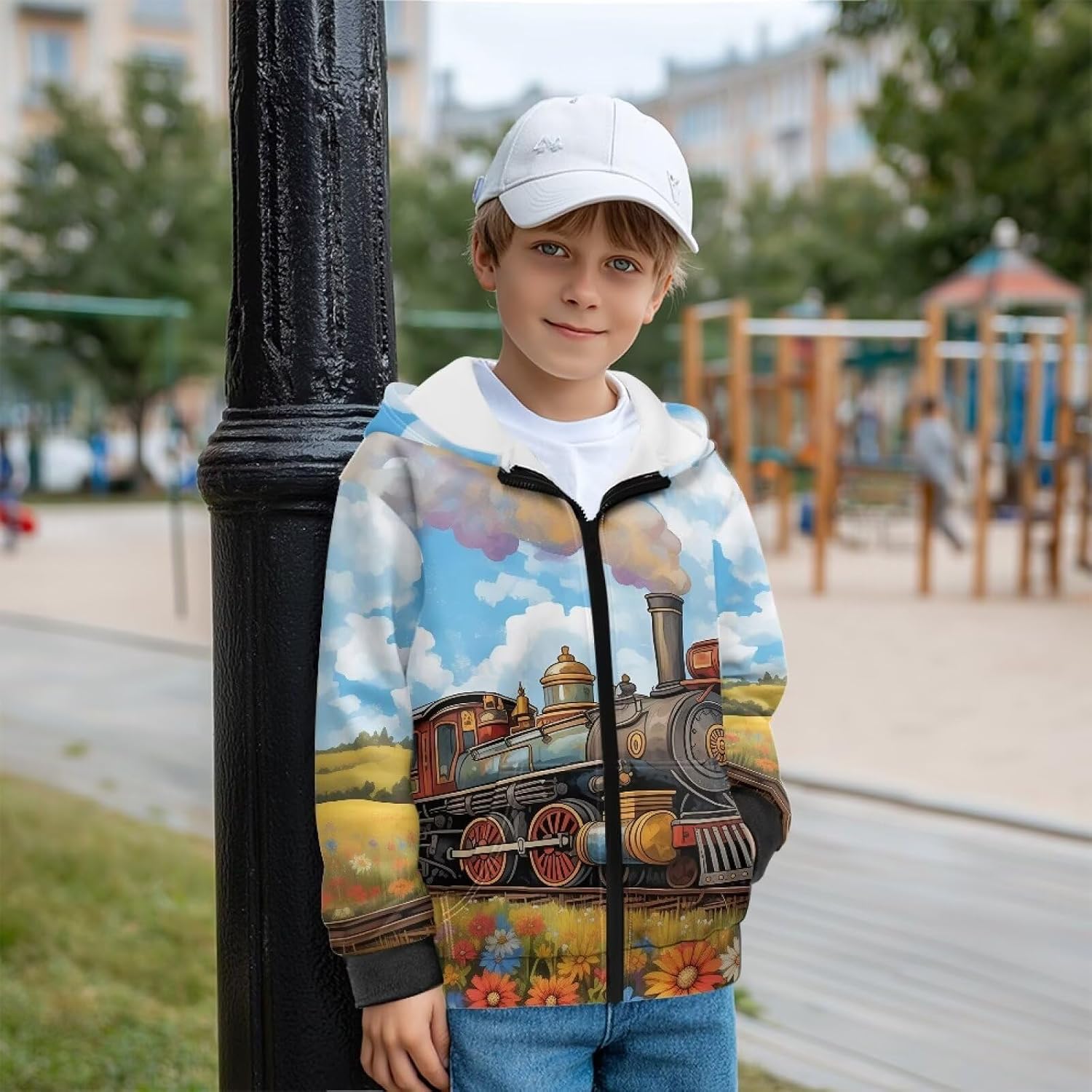 Renewold Kids Teens Zip Up Hoodie Boys Girls Fleece Jacket with Pockets Winter Spring Fall Coats Hooded Sweatshirt