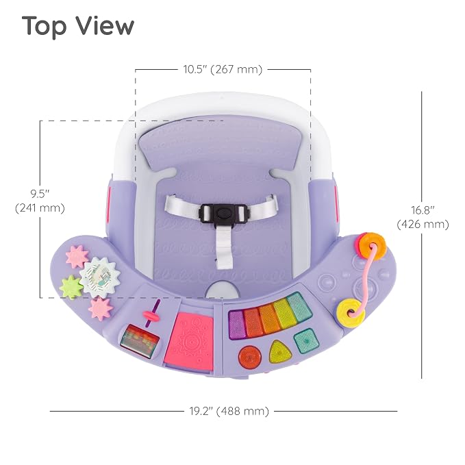 Infantino Music & Lights 3-in-1 Discovery Seat & Booster, Interactive Toddler Seat for Dining Table or Kitchen Chair, Baby Activity Center & Snack Tray, 20 Sounds & Songs, Lightweight Baby Essentials miniatura 8